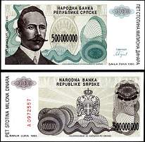 *500 000 000 Dinárov Bosna a Hercegovina (Srbsko) P158 UNC - Kliknutím na obrázok zatvorte -